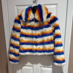 Forever 21 Kids Multicolor Striped Puffer Jacket